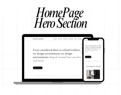 HomePage Hero Section Mockup